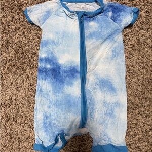 Little Sleepies Blue Tie-Dye Zippy Shorty 12-18